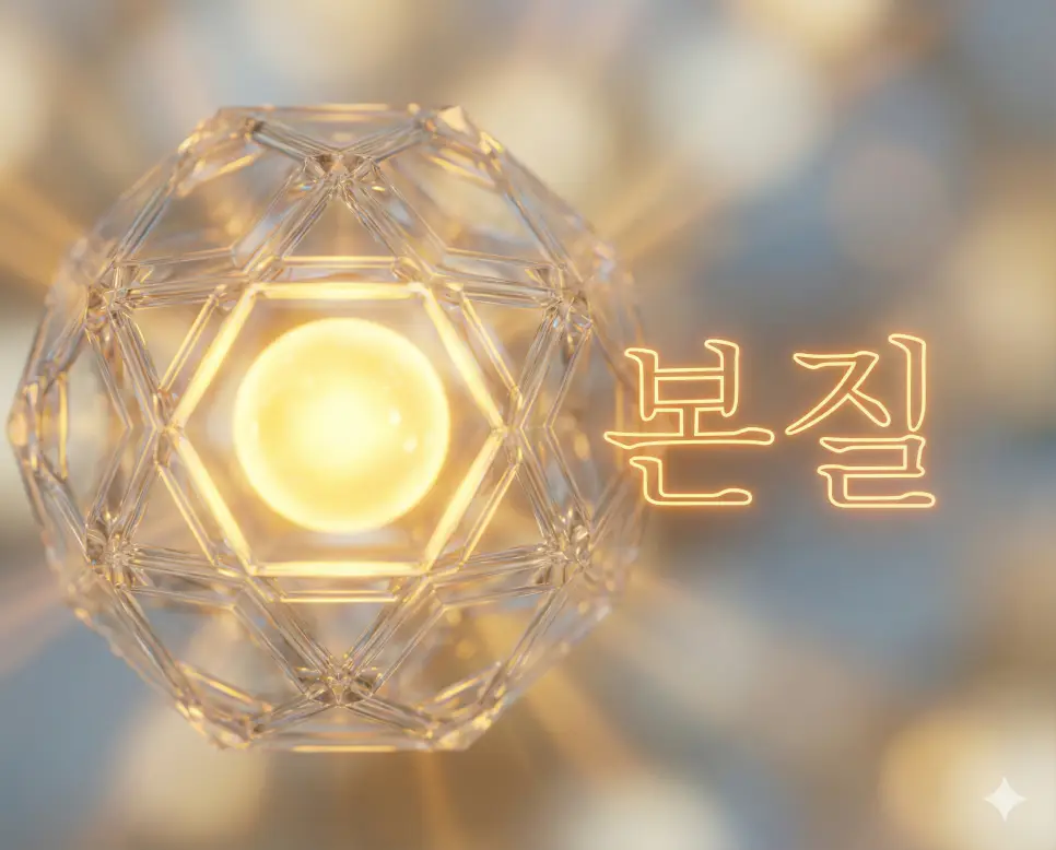 본질 뜻인 사물의 가장 중심이 되는 변하지 않는 근본적인 성질을 시각화한 이미지